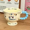 [Single Cup] Pearl-handled stemmed glass - Lying flat dog