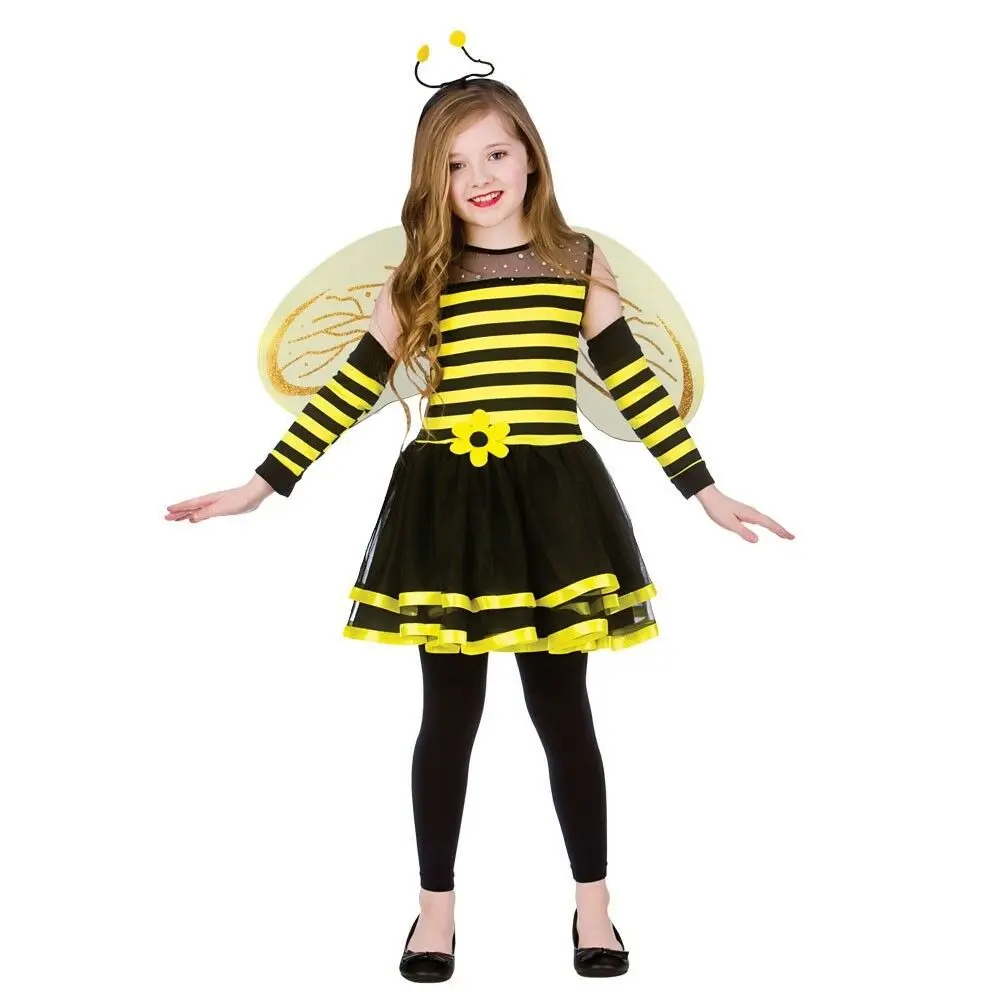 Girls Cute Bumble Bee Costume Insect Animal Kids Fancy Dress Outfit Ages 5-13 