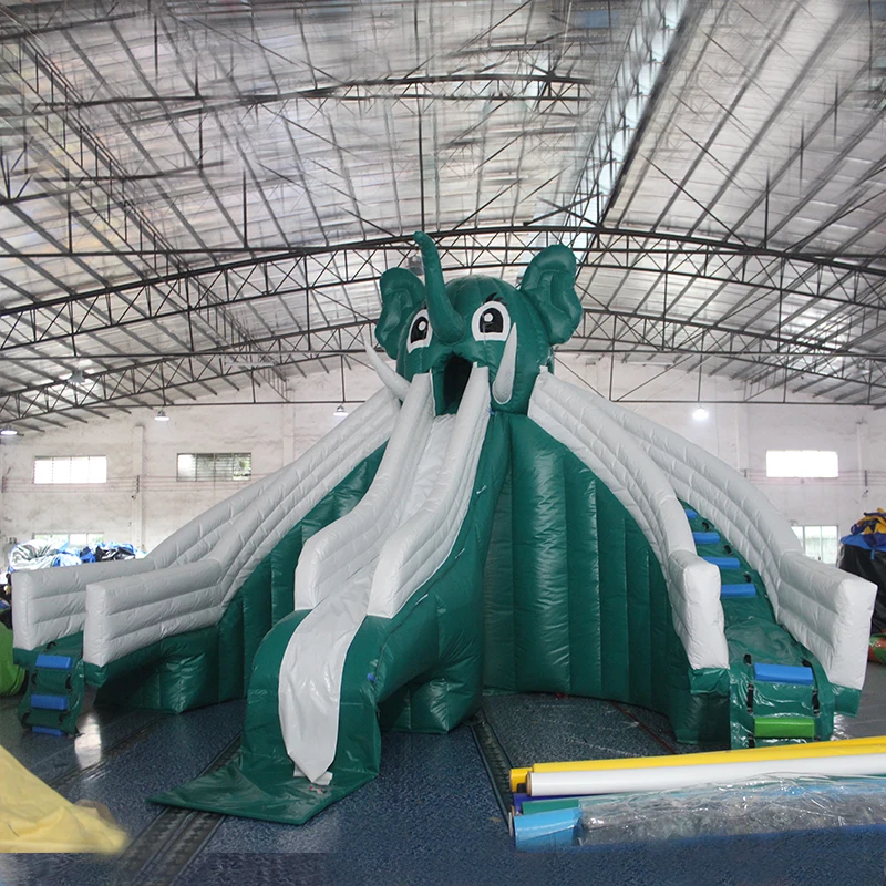 Popular Selling Inflatable Elephant Pool Slide for Adult With 3 Slide Path  Inflatable Water Toys for Kids