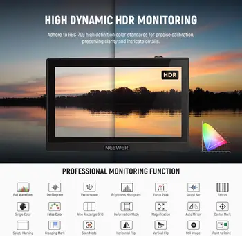 NEEWER F500 5.5 Inch Full HD 1920x1080 4K Camera Field Monitor HDR Touch Screen with 3D LUT Battery & Charger detail image