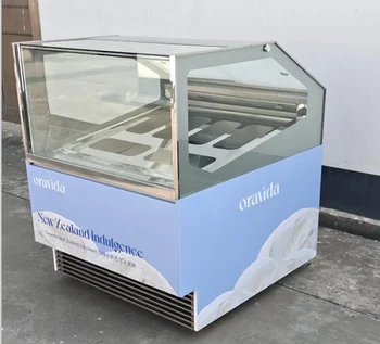JOY6フレーバージェラトアイスクリームディスプレイショーケース