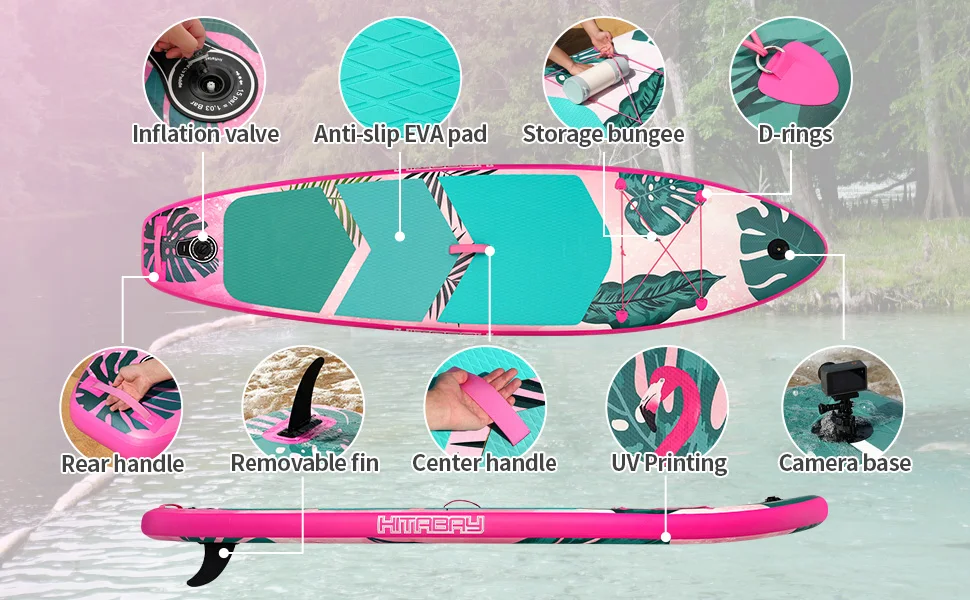 HITABAY Flamingo Inflatable Stand up Paddle Board SUP Board Factory Direct Sale Surfboard