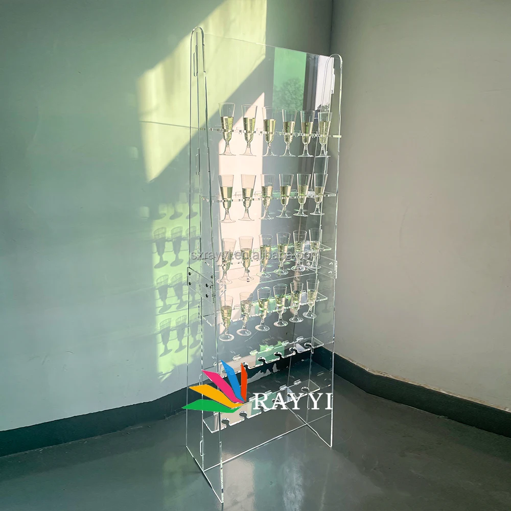 Ray Yi Factory Custom 4 Step Rectangle Clear Display Cube Food Table