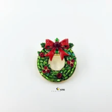 Christmas gift red bow garland brooch fashion accessory unique design