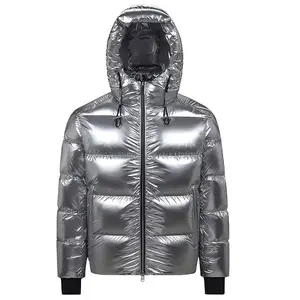 High-quality Men's  Shiny Down Jacket, Duck Down Winter Jacket, Waterproof and Warm Lightweight Casual Down Jacket