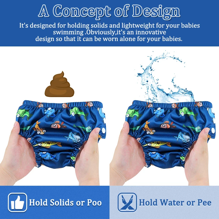 Famicheer BSCI 3Pcs Reusable Swim Diaper Swimming Pants Nappy for 6 Year Old