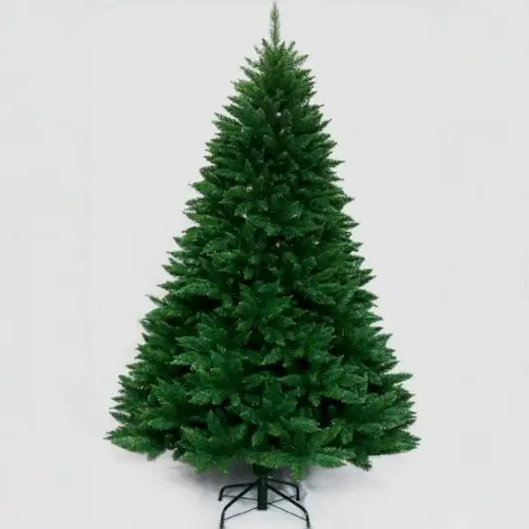 Luxury PVC Artificial Christmas Tree Green Tips Hinged Indoor Decoration Customizable Size Home Use Wholesale