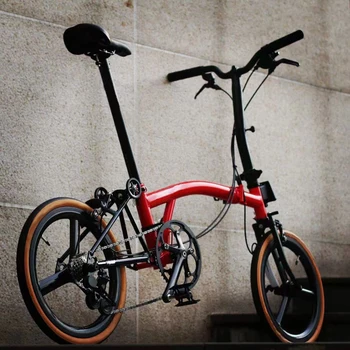 Lightweight Mini Folding Bike - 16 Inch 7 Speed Cruiser, Portable