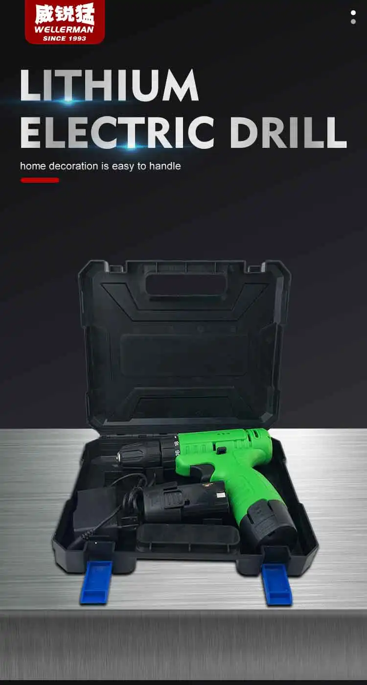 Household Cordless Screwdriver Impact Drill High Quality Battery 390w