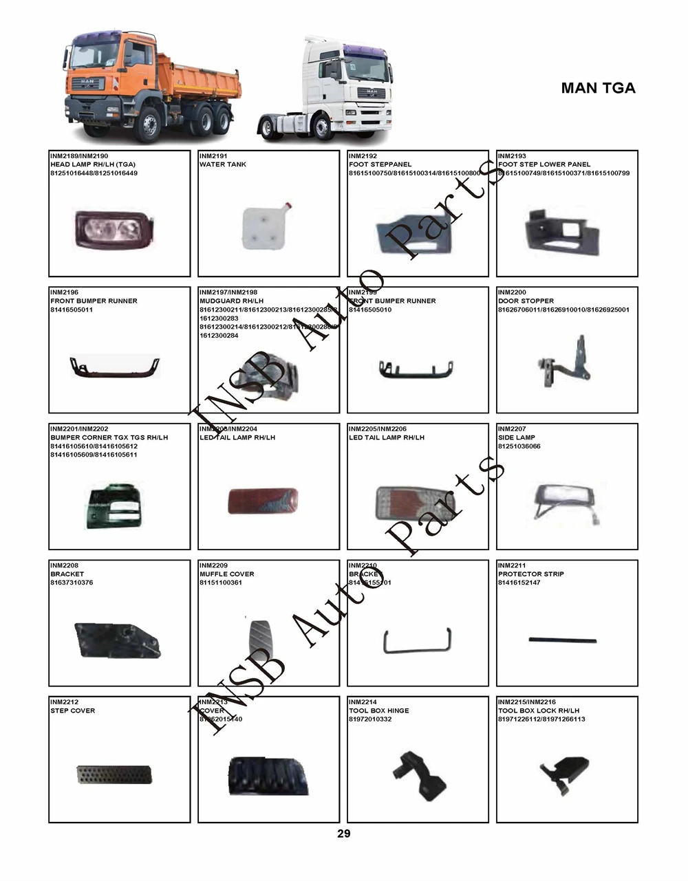 LED Fog Lamp for MAN TGA TGX TGS TRUCK Spare Parts