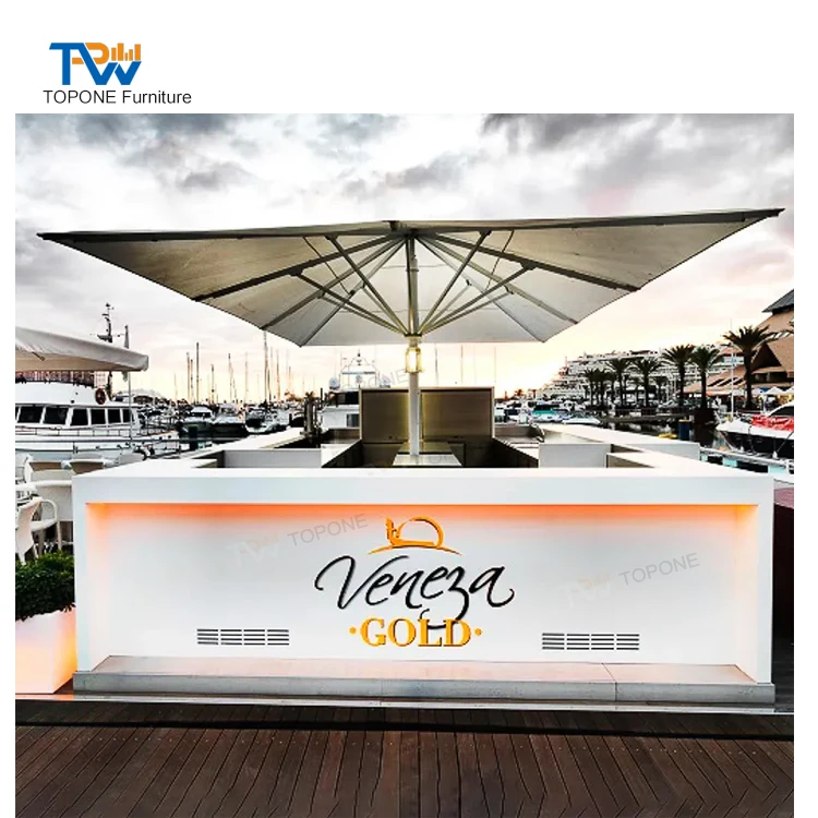 Customization Luminous Glow Mobile Fixed Light Wedding Reception Event Bar Counter Portable Cocktail Bar Indoor bar Counter