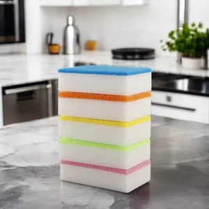 White Customized Hot Kitchen Cleaning Sponge Melamine Sponge Colorful Scouring Pad