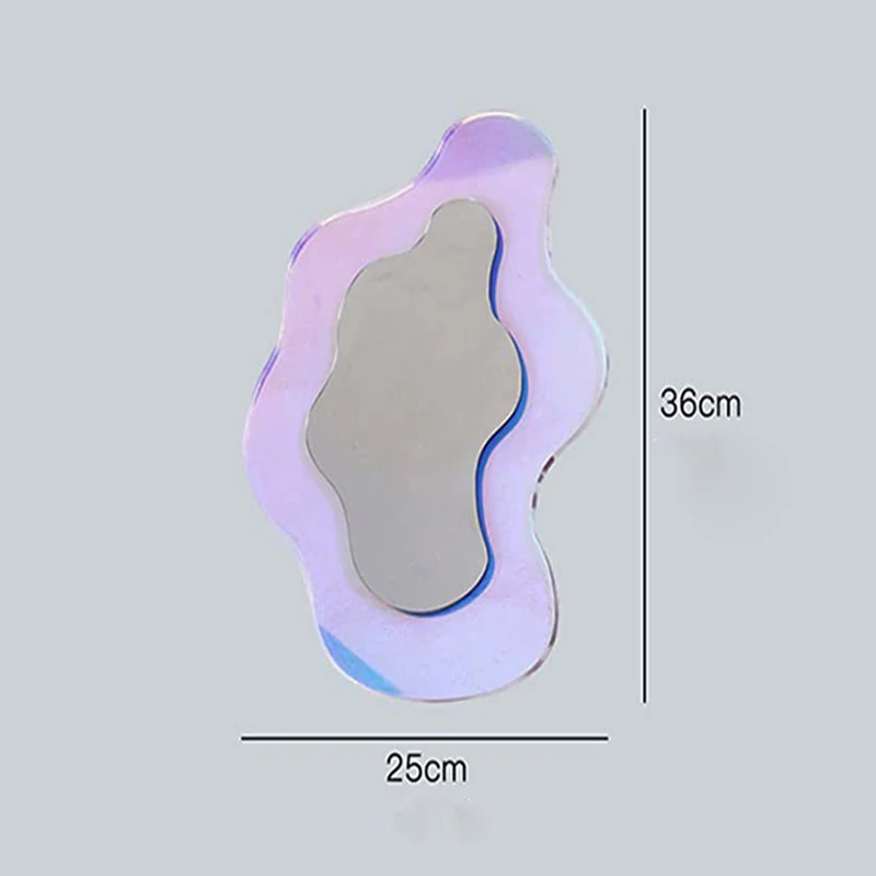 Wholesale Wavy Acrylic Iridescent Decorative Colorful Mirror Makeup