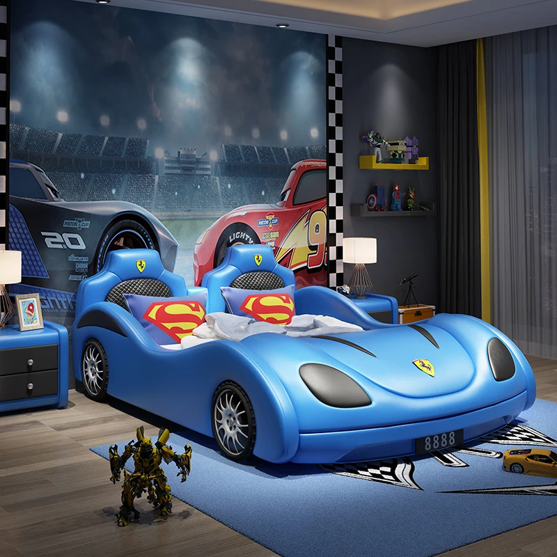 Kids' Car Beds High Quality Bedroom Furniture Abs Plastic Led Light