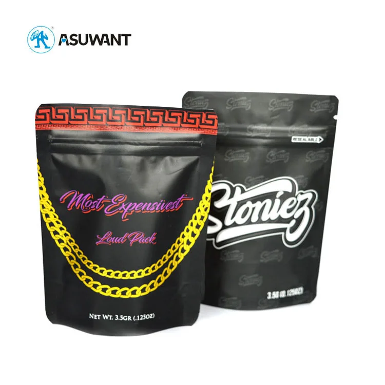 CUSTOM Soft Touch Smell Proof Stand up Child Resistant Plastic Mylar Bags Jungle Boys Packaging Dispensary Bags