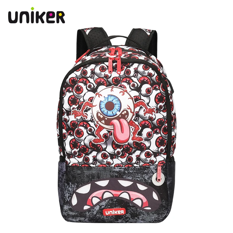 UNIKER School Backpack for Teens,Travel Backpack with USB Charging  Port,Designer Backpack with Laptop Compartment for 15.6 Inch Laptop, Hacker