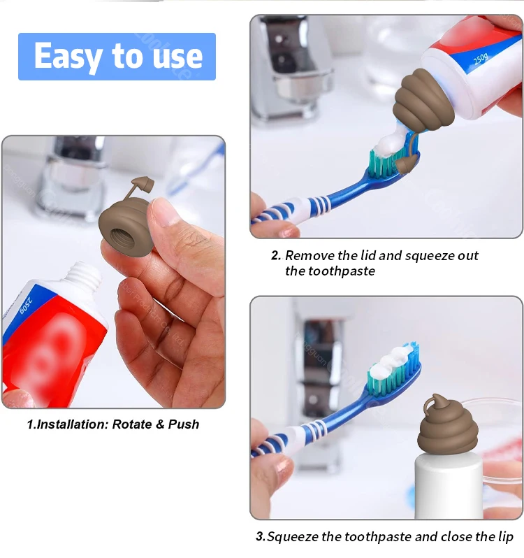 Creative Funny Design Pooping Shaped Toothpaste Topper Silicone ...