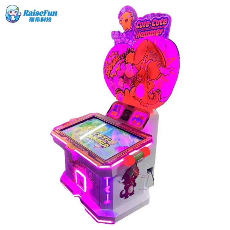 RaiseFun Factory Wholesale Adorable Hammer Kids Strength Game Coin-Operated Safe Soft Mallet for Carnival Test Children's Play