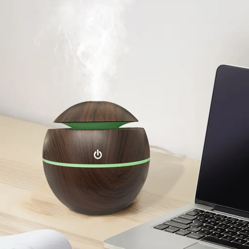 USB Portable 130ml Mini Cool Mist Humidifier Tabletop Ultrasonic Air Aroma Diffuser Electric Waterless 1-Year Quiet Plastic