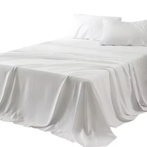 Good Quality 300TC 100% Cotton King Size Duvet Cover Set Fitted Sheet 2 Pillowcases White Four Seasons Use Anti-Static for Hotel