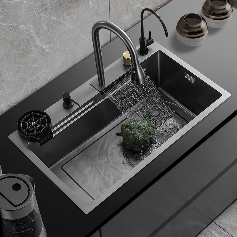 Nano Gunmetal Sink Kitchen Ss 304 Stainless Steel Multifunctional