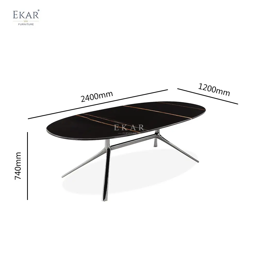 product new design lauren modern dining room furniture black and gold matte marble dining table for homes392-64