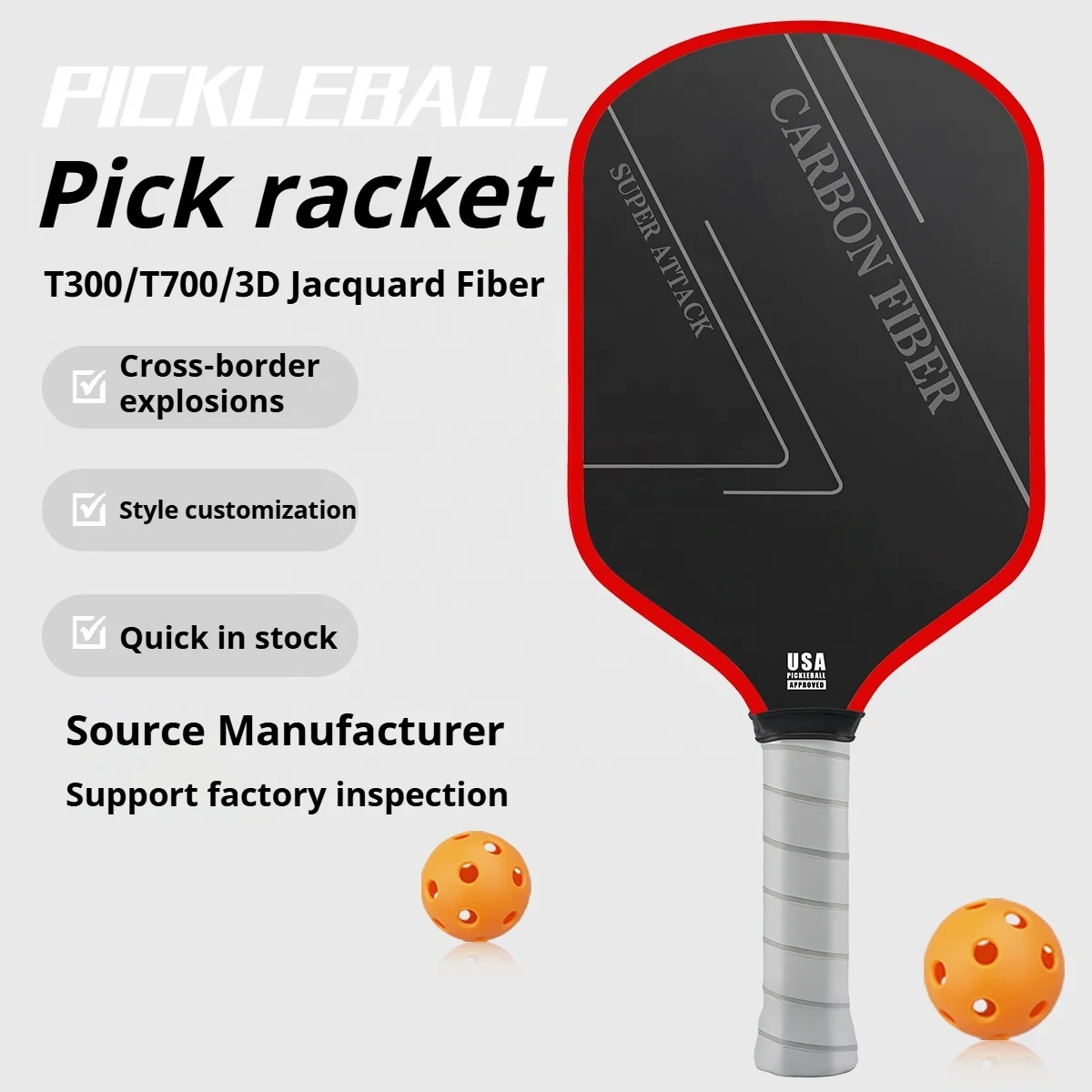 Wholesale Usapa Approved Ben Johns CFS 16mm Paddle Racket T700 Raw Carbon Fiber Thermoformed PickleBall Paddle manufacture