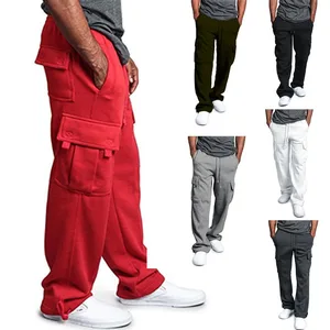 Men's New Retro Casual Ankle Tied Multi Pocket Workwear Pants