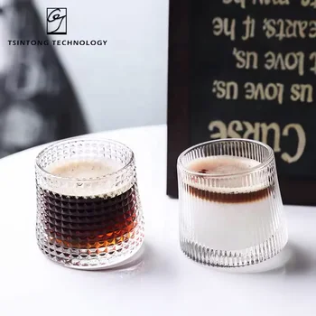 Wholesale Machine-Made High-White 160ml 6oz Embossed Engraved Small Whisky Glass Cup Tumbler Mug With Heavy Bottom From Factory