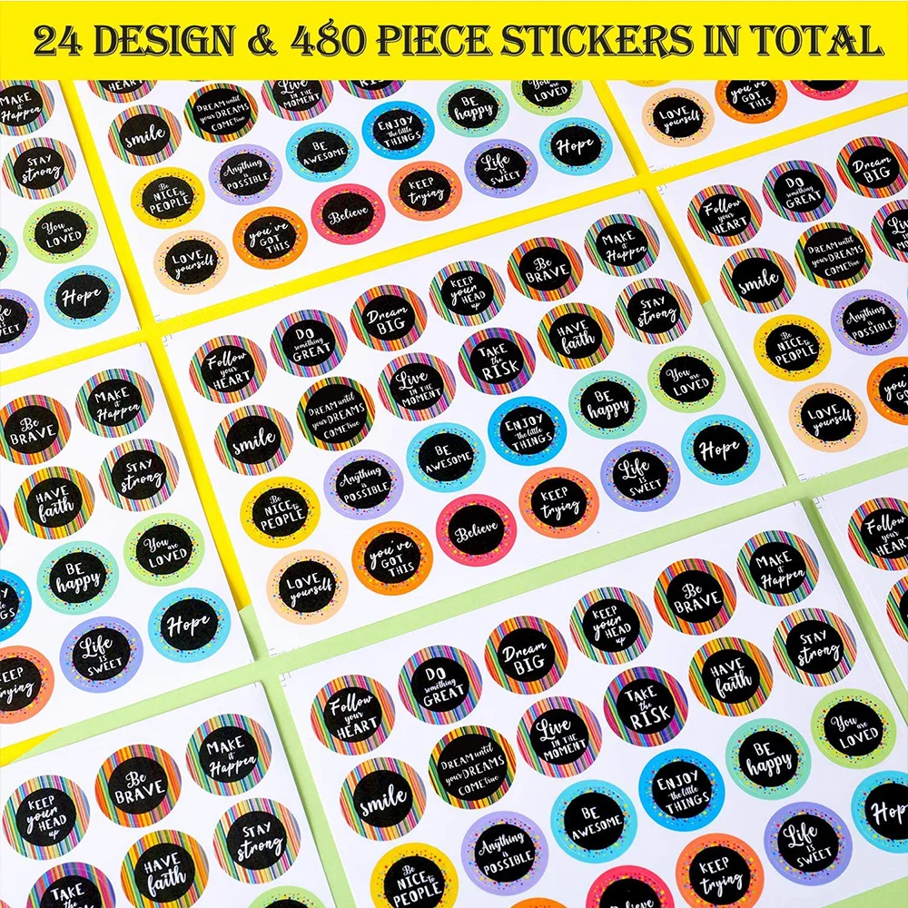 480 Pieces Inspiring Planner Stickers Inspirational Quote Stickers  Encouraging Stickers Motivational Encouragement Stickers for Book Phone Car  Bike