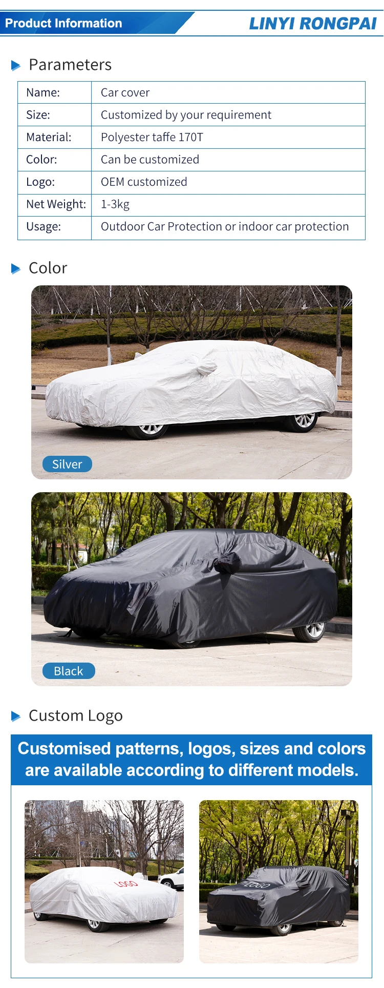 Custom Snowproof Outdoor Antiuv Waterproof Hail Protection Polyester