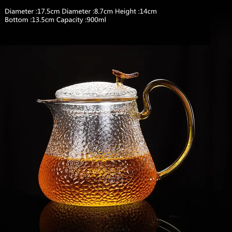 1pc Glass Teapot With Base, Nordic Clear Loose Leaf Tea Maker For Home