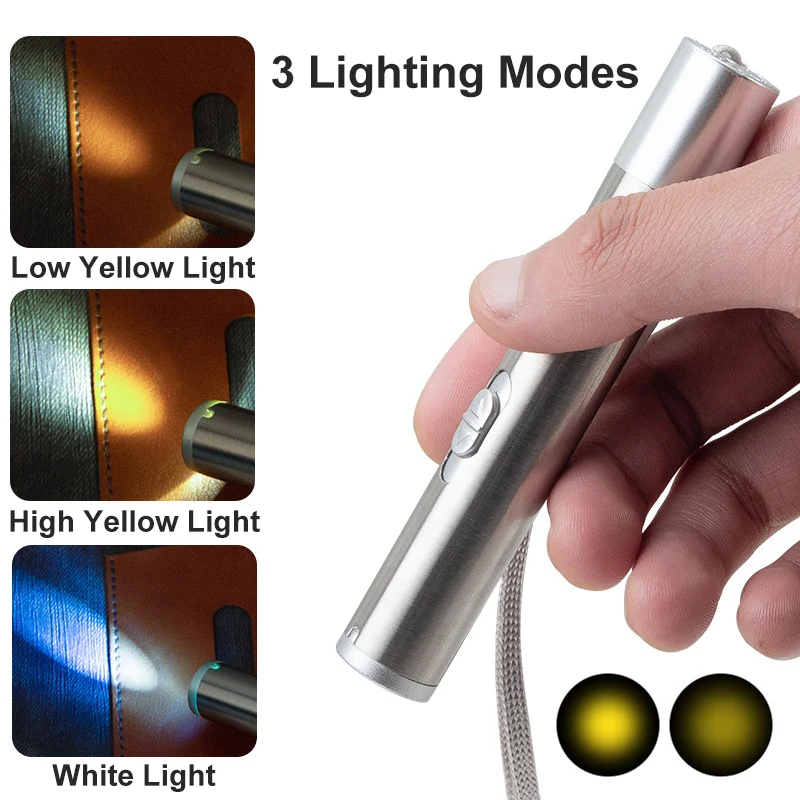 Penriter Torcia Penna Led con Luce Bianca Calda Fredda, Luci Mediche a Penna USB Ricaricabile, LED Penlight Lampada Diagnostica Clip da Tasca per Infermieri Medici
