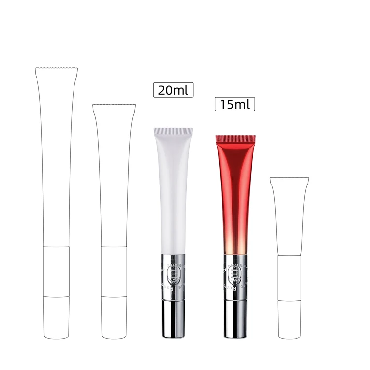 Custom Cosmetic Luxury Empty Soft Tube Packaging Vibrating Eye Cream Massage Plastic Tube with Electric Metal Roller Applicator