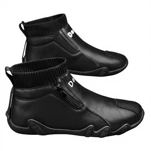 2026 Joker Fashion Men's High Top Shoes for Winter Luxury Style Fleece-Lined EVA Insole Slip-On Closure for Work Outdoor Leisure