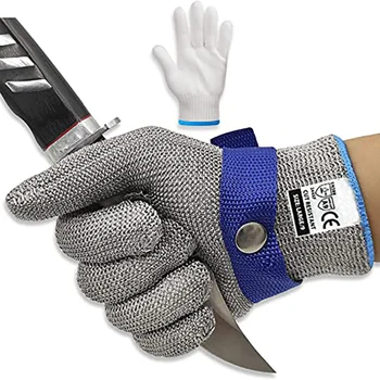 Kitchen Cut Resistant Gloves Wire Metal Mesh Level 9 Cut-protection 316 Stainless Steel Anti Cut Gloves