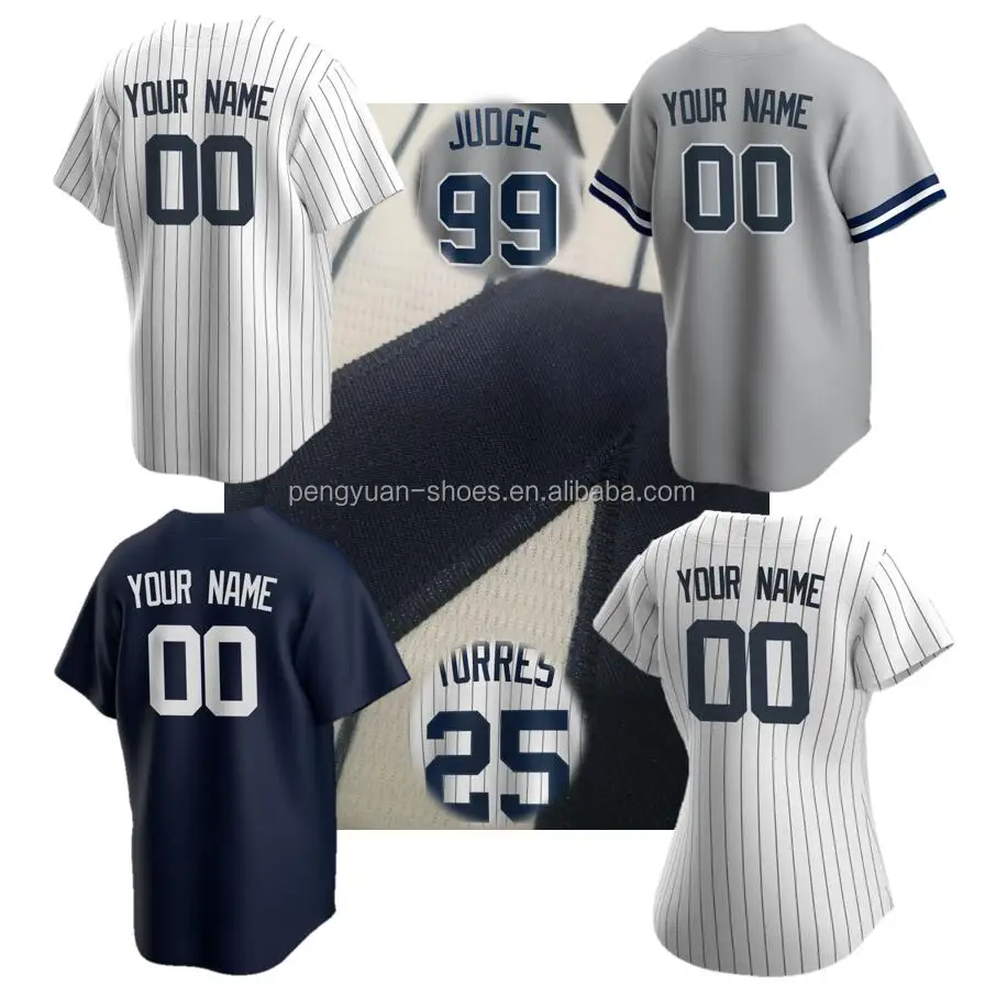 Wholesale Best Quality Custom Your Name Number Logo Patch New York Team  Style Stitched American Baseball Jersey From m.