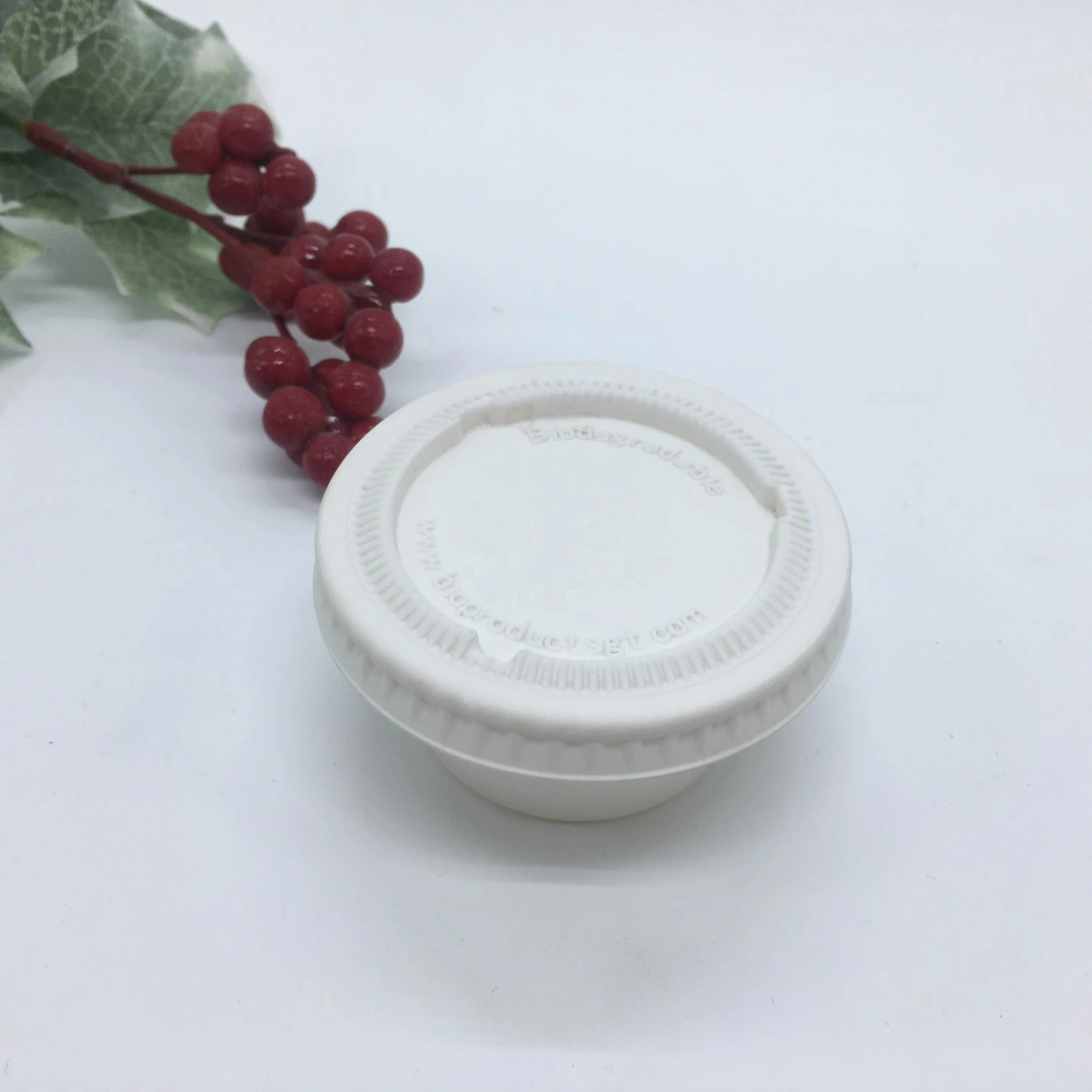 High Quality Eco Friendly Biodegradable Disposable Takeout Corn Starch Small Round Sauce Cup with Lid