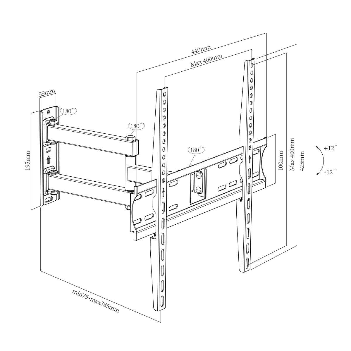 Universal Mounting Pattern Cantilever Tv Wall Mount Bracket For Plasma ...