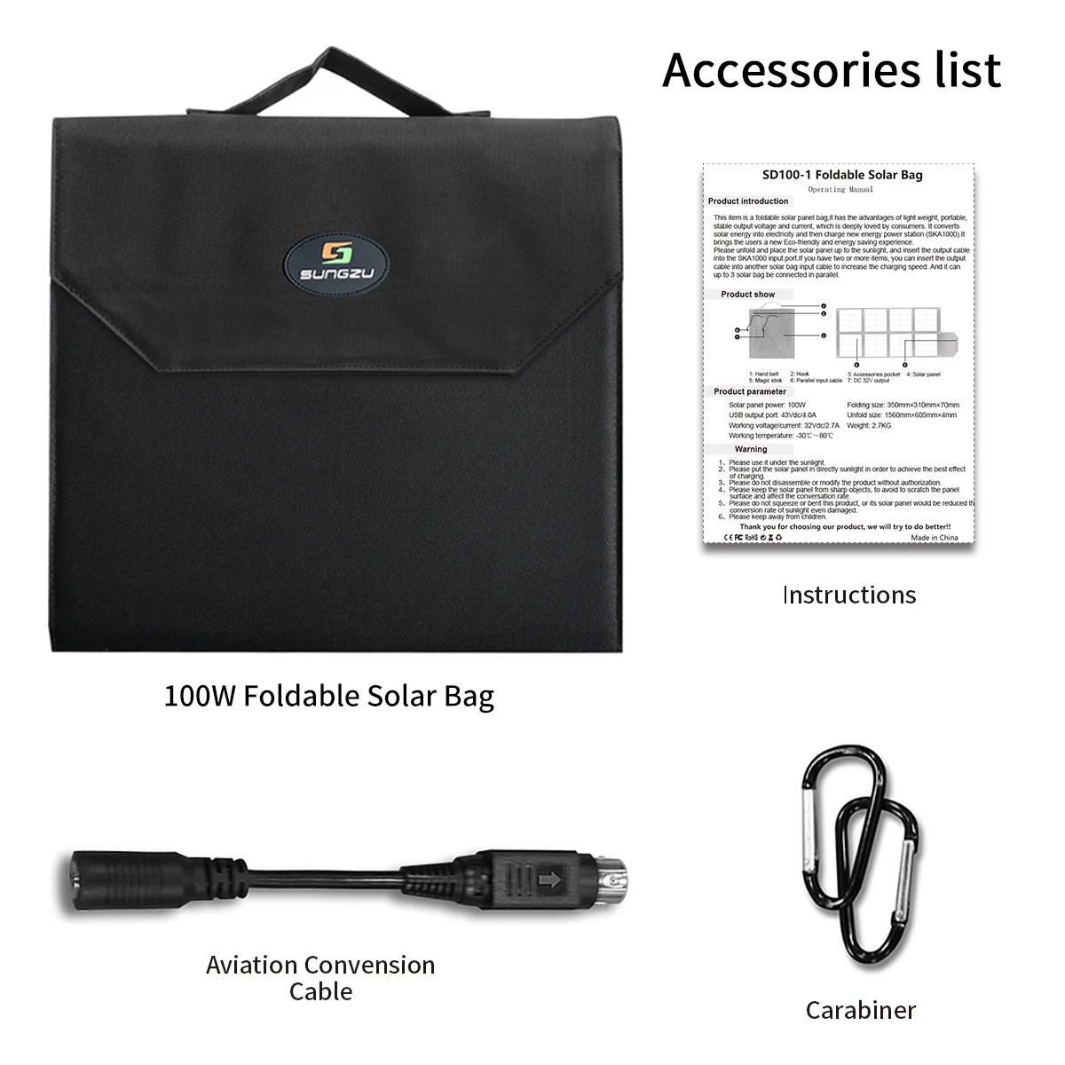 100W Solar Power Foldable Solar Panel Portable Solar Panel