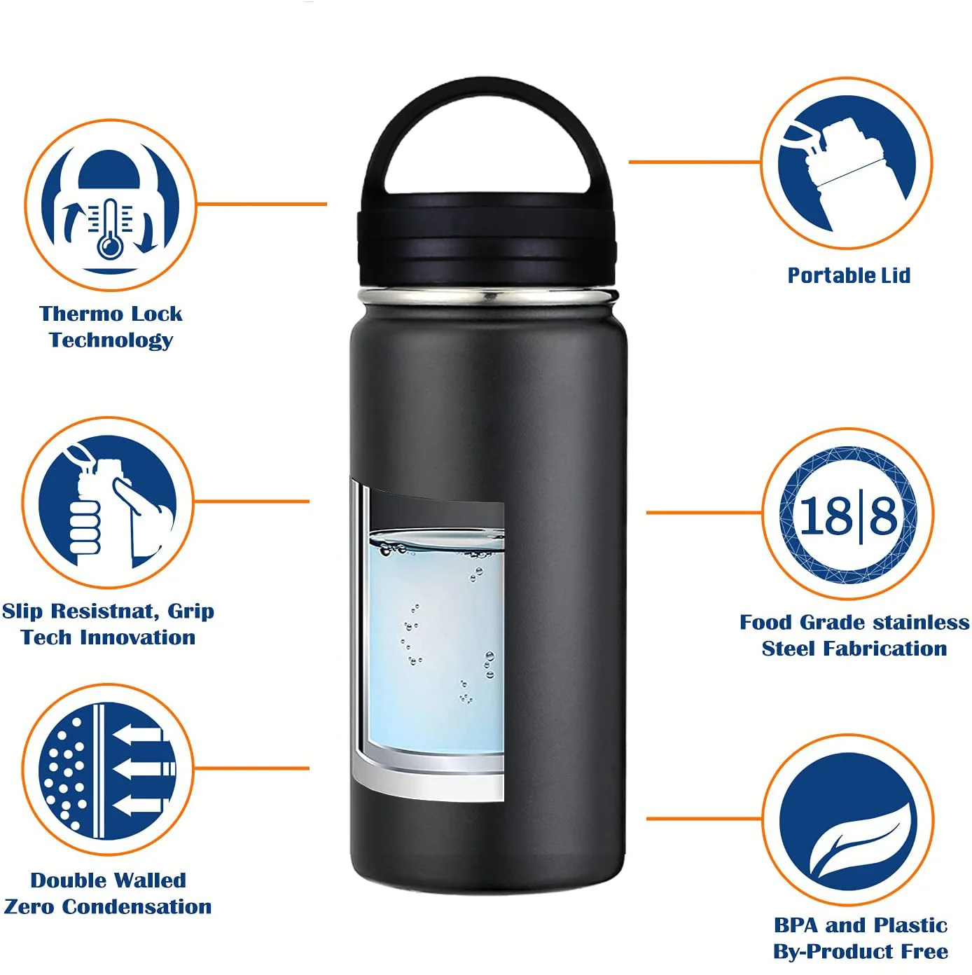 550ml Double Wall Stainless Steel Insulated Shaker Bottle For