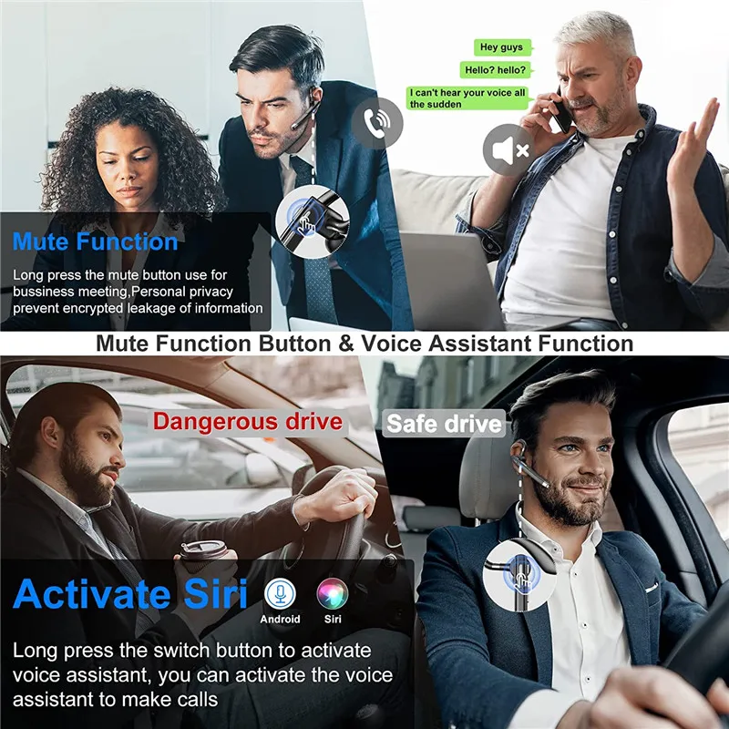 Hands-Free наушники-вкладыши микрофон с чистым звуком, BT5.1 гарнитура Беспроводные наушники для бизнес офисные драйвер