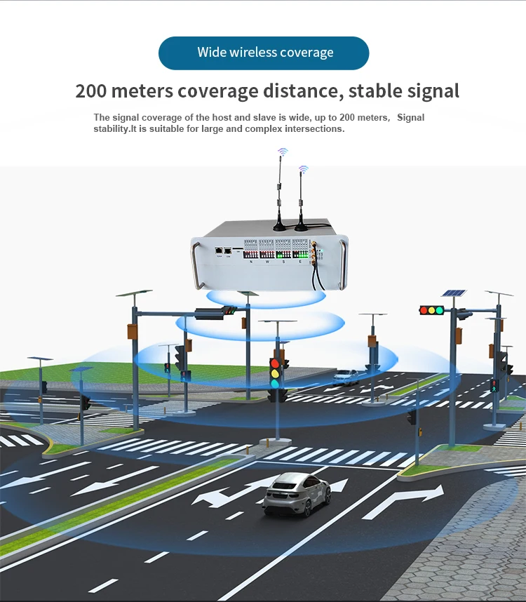 Intersection Traffic Light System Smart Control Traffic System Wireless Solar Traffic System IP 65