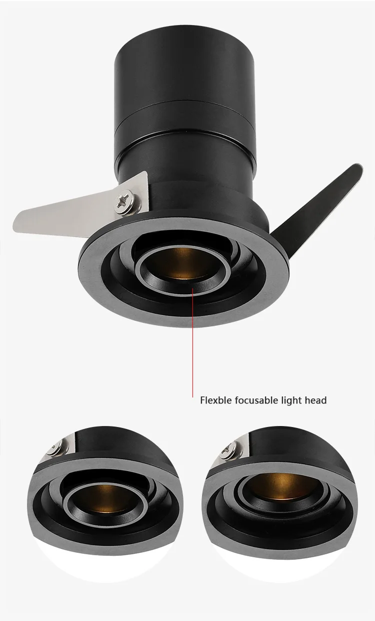 Led Spotlights Focusable Mini Focusable LED Recessed Ceiling Downlight 3W/5W 8-40 Beam Angle ...