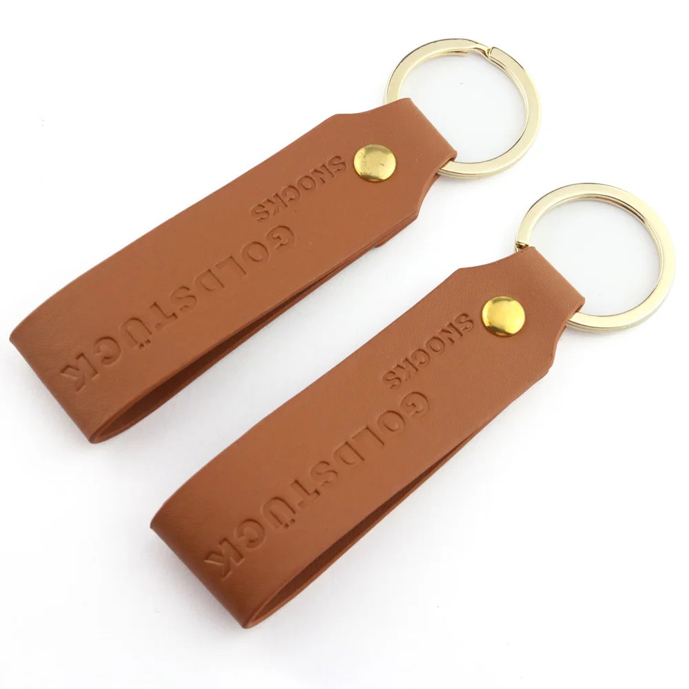Keychain Leather Blanks Cheap Factory Custom Blank Leather Keyring