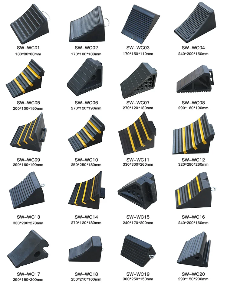 HIGH QUALITY Rubber Wheel Chock Wedge Parking Wheel Blocks for Trucks Motorhome Travel Trailers details
