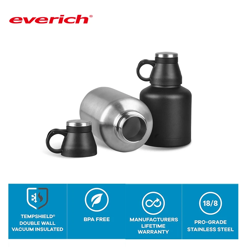 2 Litres Stainless Steel Gym Water Bottle Growler,Metal Vacuum