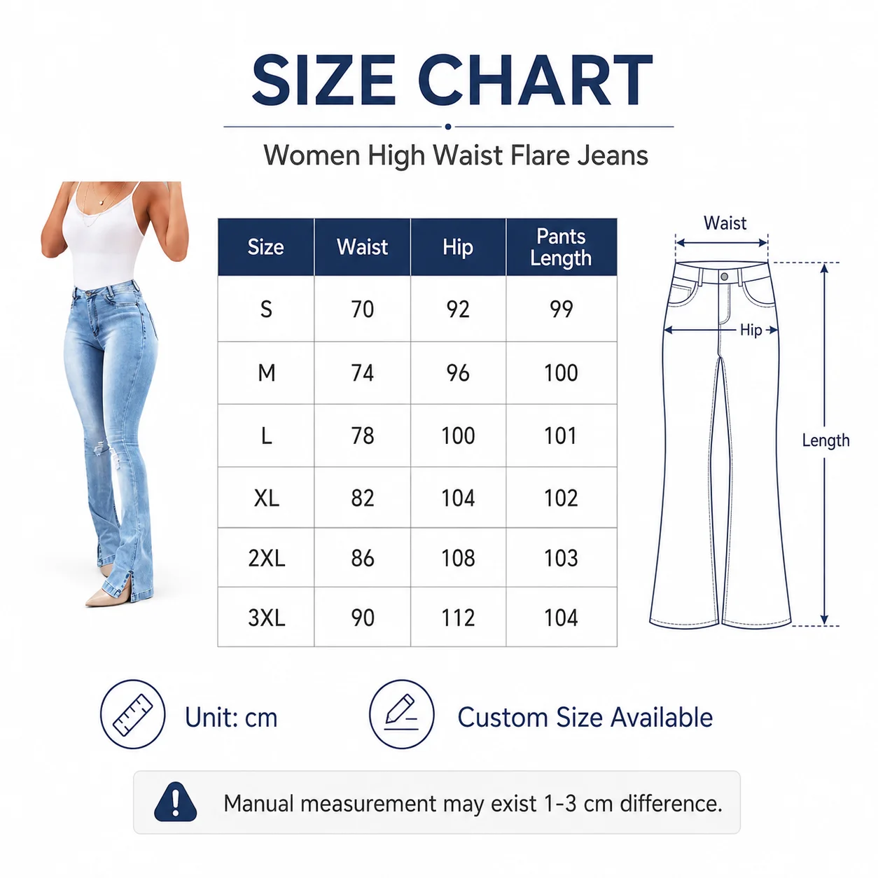 Ladies High Waist Wide Leg Raw Denim Trousers Pants Sexy Slim Skinny Fit Baggy Women's Jeans with Ripped Look