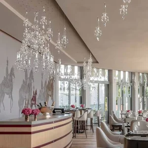 ECOJAS Luxury Style Customized Glass Living Room Hotel Lobby Crystal Lighting Decoration Chandelier