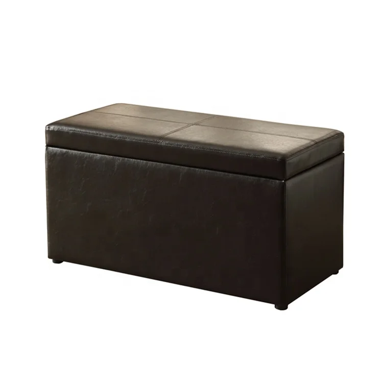 
Wholesale leather bench storage ottoman big black ottoman space saver 